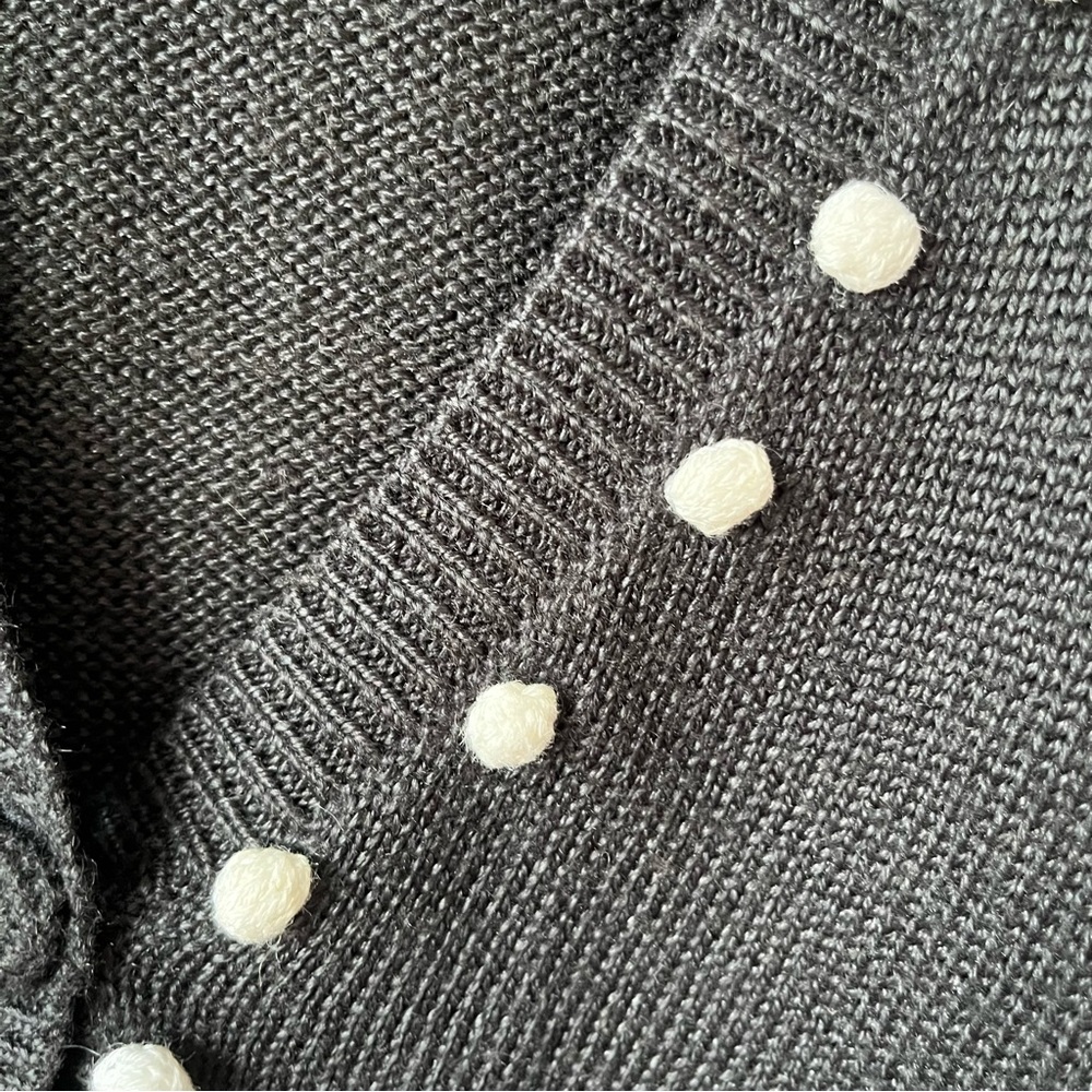 Jantzen Ramie/Acrylic Blend Black and White Cardigan Geometric Pattern size L - Picture 7 of 13